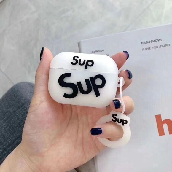 SUP AirPods Pro Case – Fits 1st/2nd Gen, White Silicone Cover + Keyring - Picture 1 of 3